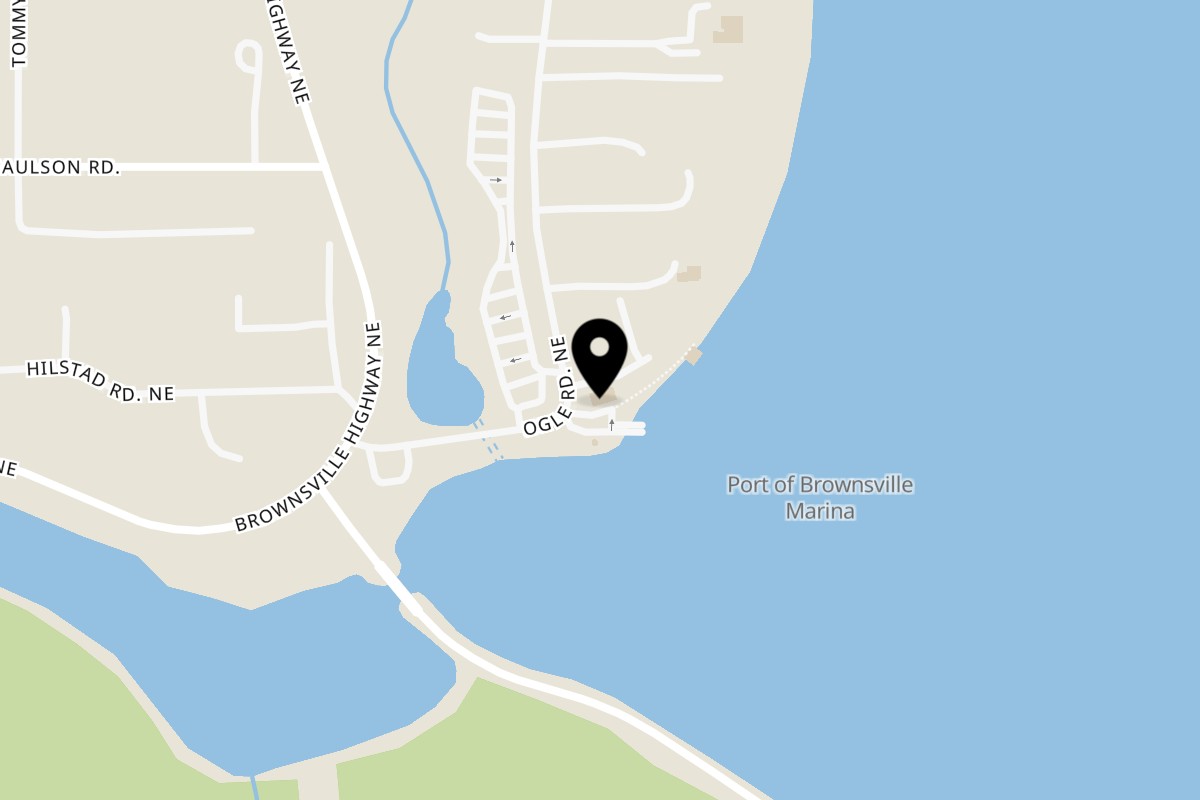 Map showing the location of Brownsville Deli on 9790 Ogle Rd NE in Bremerton